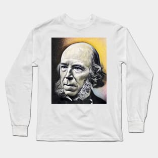 Herbert Spencer yellow Portrait | Herbert Spencer Artwork 9 Long Sleeve T-Shirt